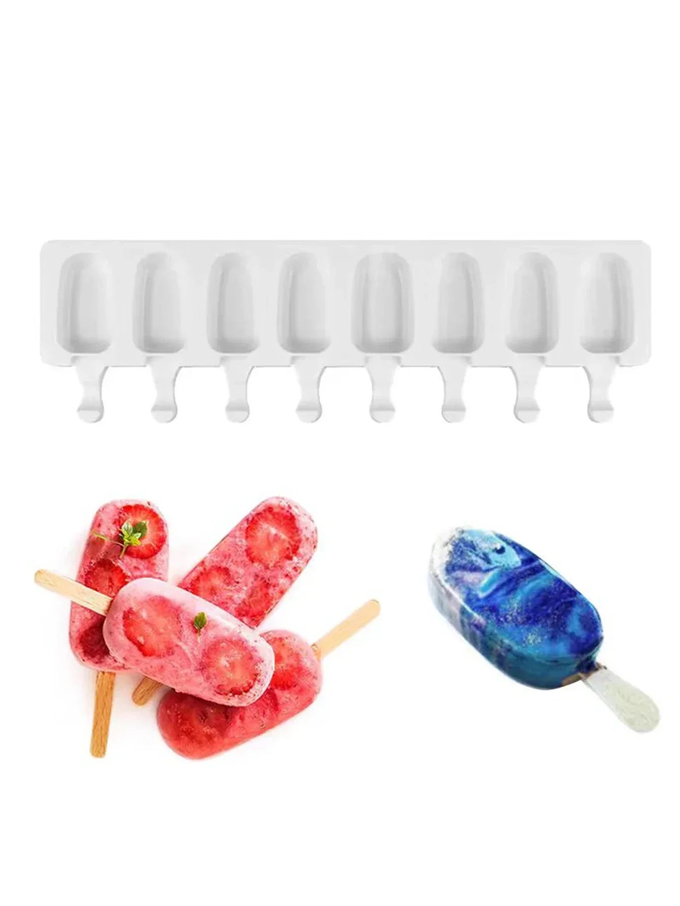 Silicone Ice Cream Mold，DIY Silicone Mold ，Fruit Juice Ice Tray ，Popsicle Mould ，Baking Oasis Select Large