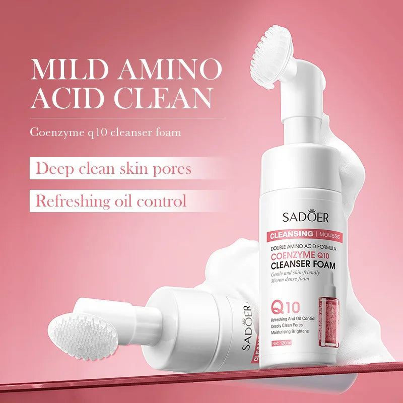 Q10 Vitamin C Facial Cleanser – Brightening Foam Face Wash Facial Foam Cleanser Oasis Select