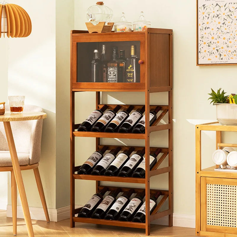 Household small wine cabinets, wine grids, bar tables, display stands, wine decoration, simple, solid wood against the wall Oasis Select