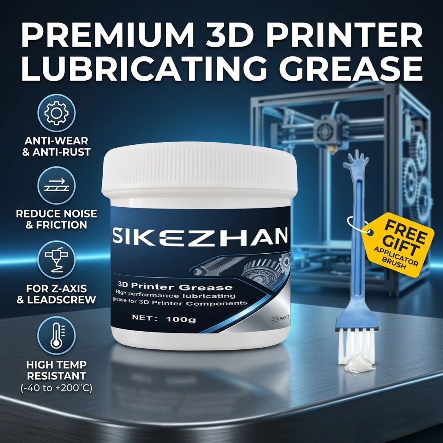 3D Printer Lubricant High-Speed Lithium Grease for Lead Screws Linear Rails Reduce Noise Friction Wear Smooth 3D Print Parts CNC Oasis Select