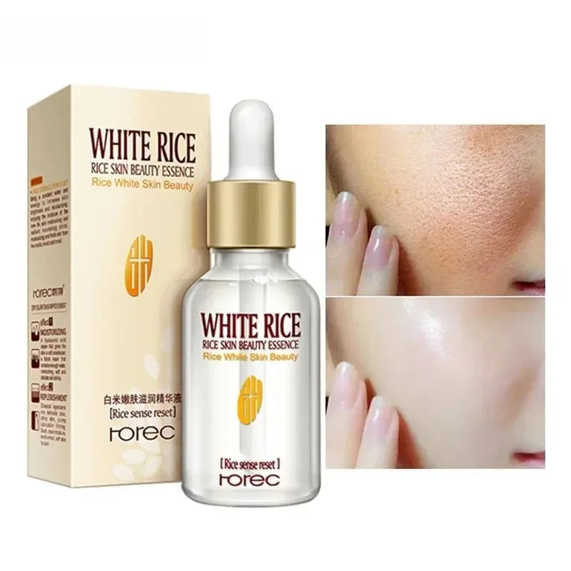 White Rice Face Serum Shrink Pores Brightening Whitening Cream Anti Aging Lines and Wrinkles for Glowing Skin Firm Care Essence Oasis Select
