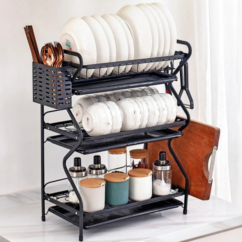 Kitchen Drain Bowl Holder Tableware Water Filter Shelf Household Plates Dish Cutlery Storage Box Oasis Select