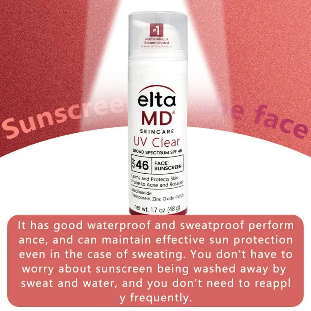 Eltamd 48ml Facial Sunscreen SPF46 UV Sunscreen Anti-Radiation Waterproof&sweatproof Non-greasy for Sensitive and Acne ProneSkin Oasis Select