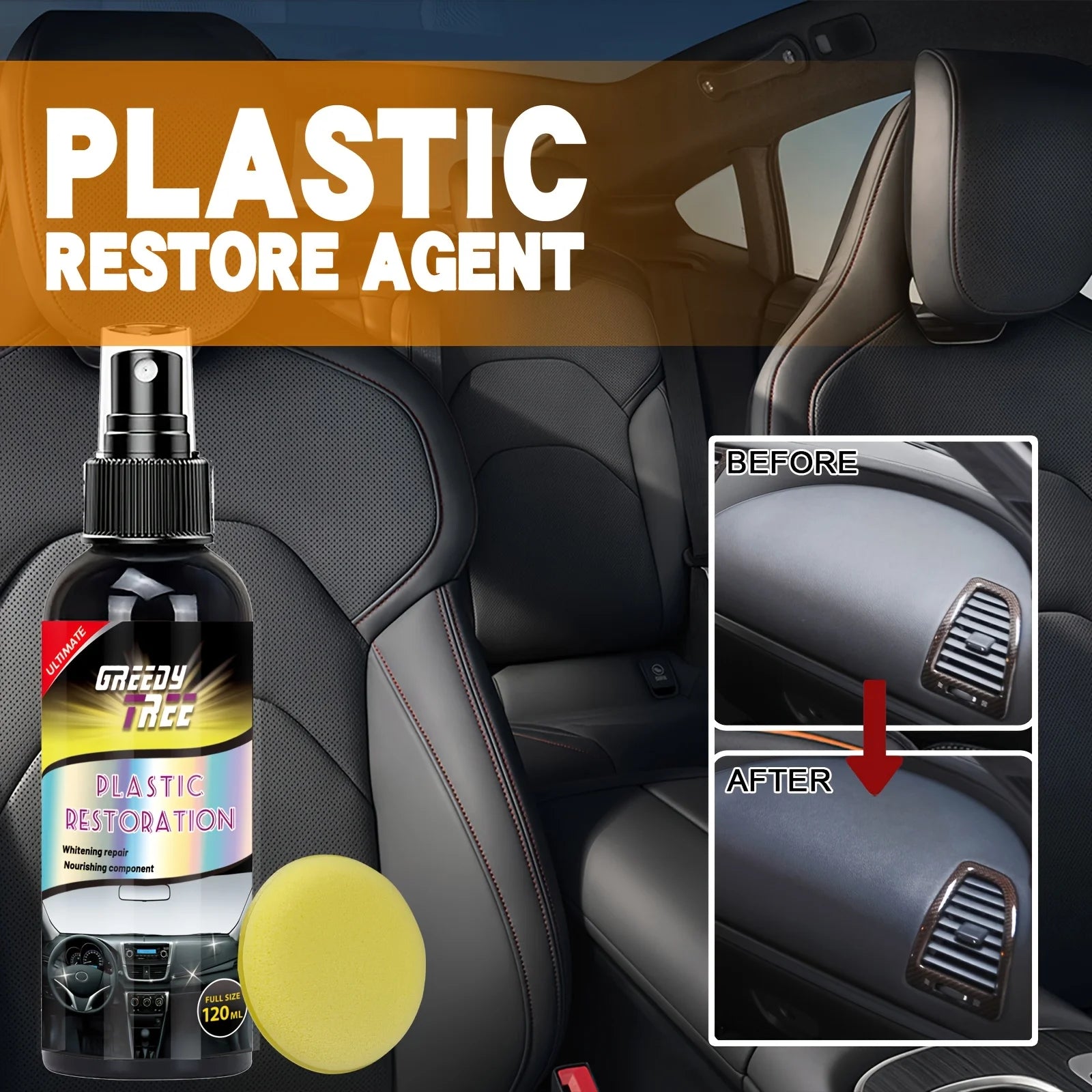 Crystal Clear Car Interior Plastic Restore & Wax Coating 4.05oz