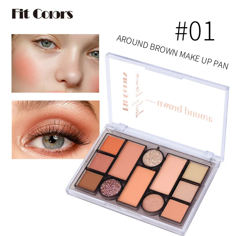 Pearl Matte Eye Shadow Makeup Palette 12 Colors Blusher Powder For Face And Eyebrow Beauty Cosmetic Oasis Select 01