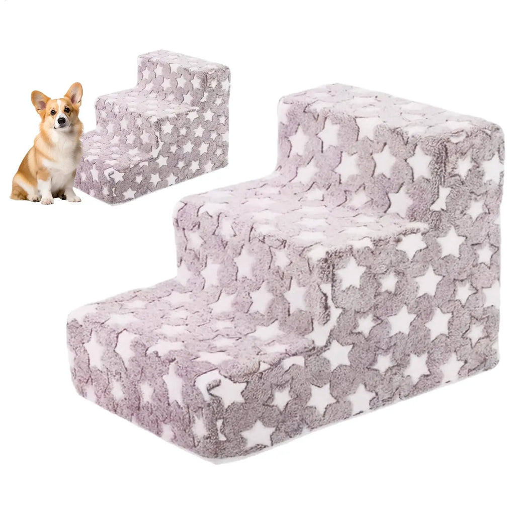 Dog Steps 3 Steps Dog Stairs for Small Cats Climbing Removable Non-Slip Climbing Pet Ramp Washable Cat Ladder for Chair Sofa Oasis Select