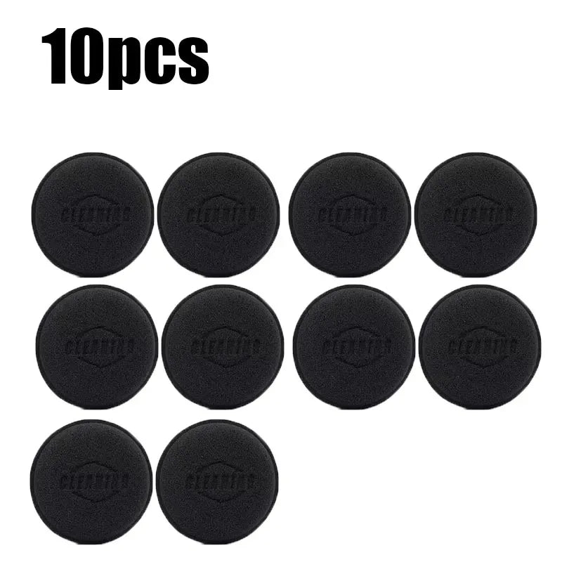 5/10pcs Car Foam Sponge Wax Applicator Cleaning Detailing Pads Car Waxing Polishing Pad Home Car Wash Care 10cm Car Cleaning Kit Oasis Select 10pcs Black