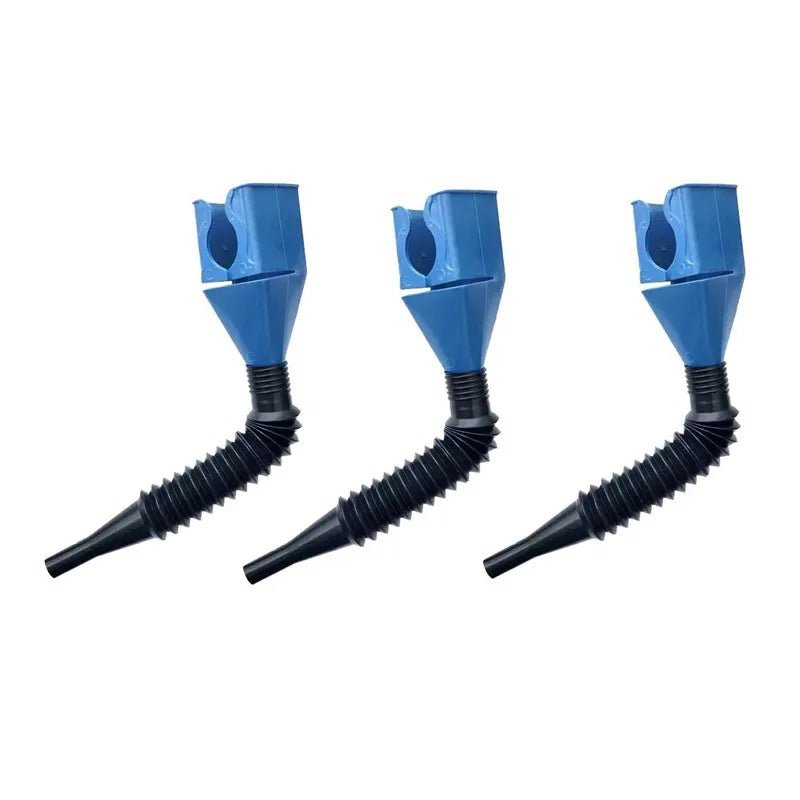 1/2/4/6pcs Blue Universal Plastic Multi-Function Wide Mouth Large Funnels Flexible Draining Tool Snap Funnel For Automotive Oil Oasis Select 3pcs