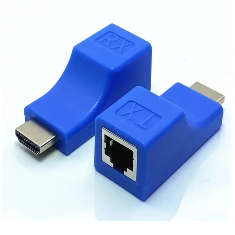 1 Pair RJ45 4K HDMI-compatible Extender RJ45 Ports Network 30M HDMI to RJ45 Over CAT5e / 6 UTP LAN Extender Cable Adapters Oasis Select