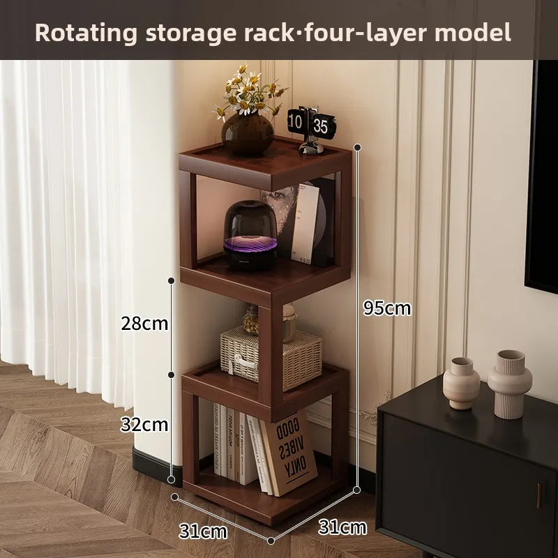 Corner Storage Shelf Triangle Cabinet, Wall Mounted Right Angle Storage Organizer, Bamboo Display Cabinet for Living Room Oasis Select 4 floors