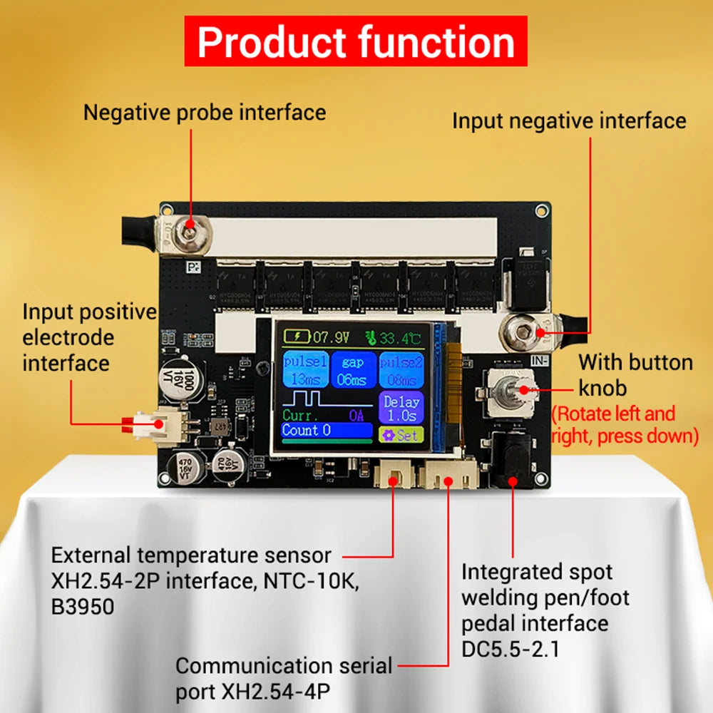 ZK-XW2 Portable Spot Welder DIY Accessories LCD Digital Power Adjustable Spot Welding Pen Dual Pulse Upgrade 3000A Oasis Select