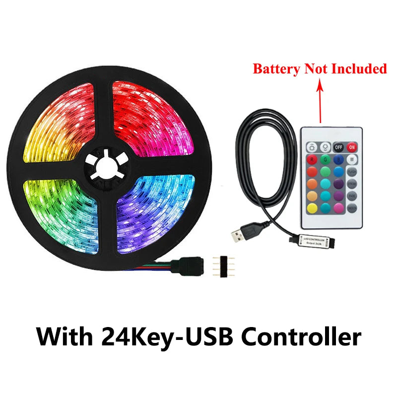 5V RGB 2835 LED Lights Strip Bluetooth APP IR Remote Control USB 0.5m 1m 2m 3m 4m 5m Gaming Room Decoration TV Background Light Oasis Select With 24KEY 0.5m