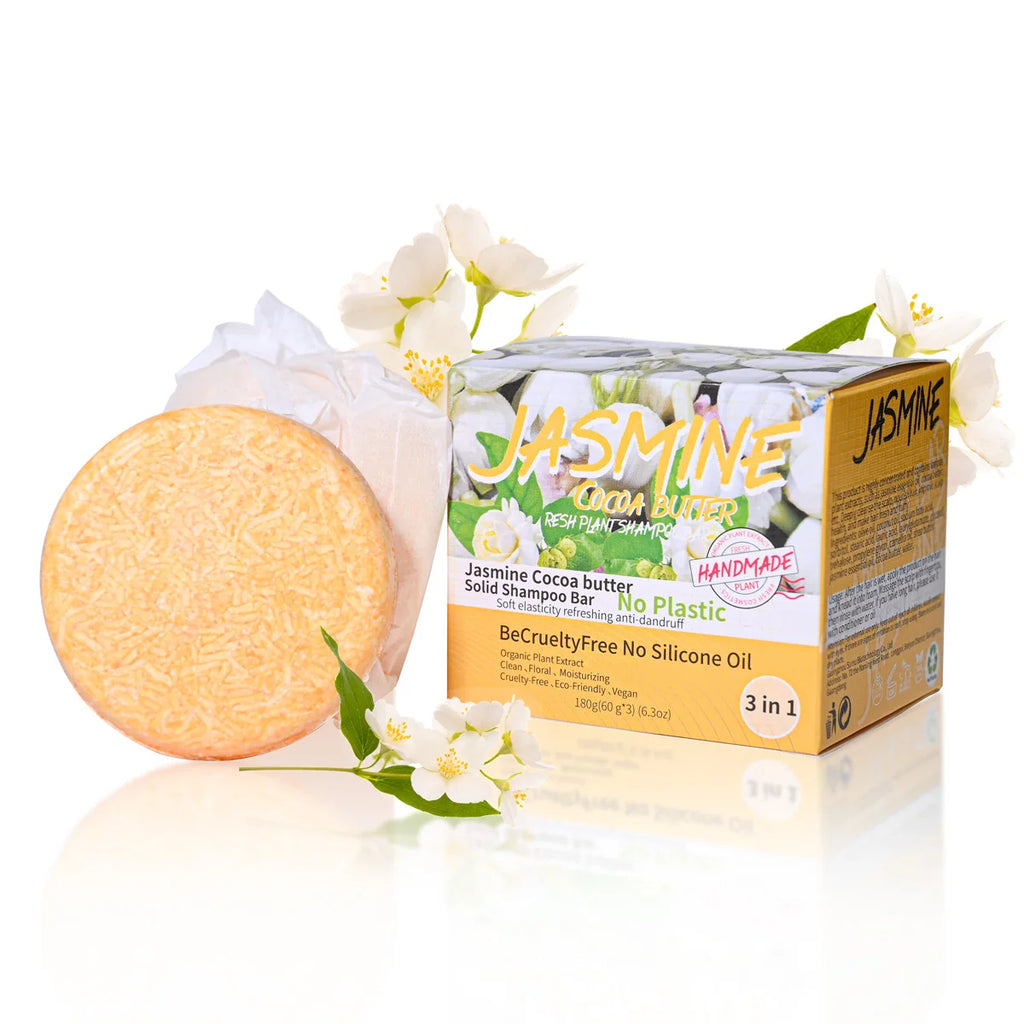Jasmine & Ginger Shampoo Soap Bars 3-Pack | Vegetable Oil