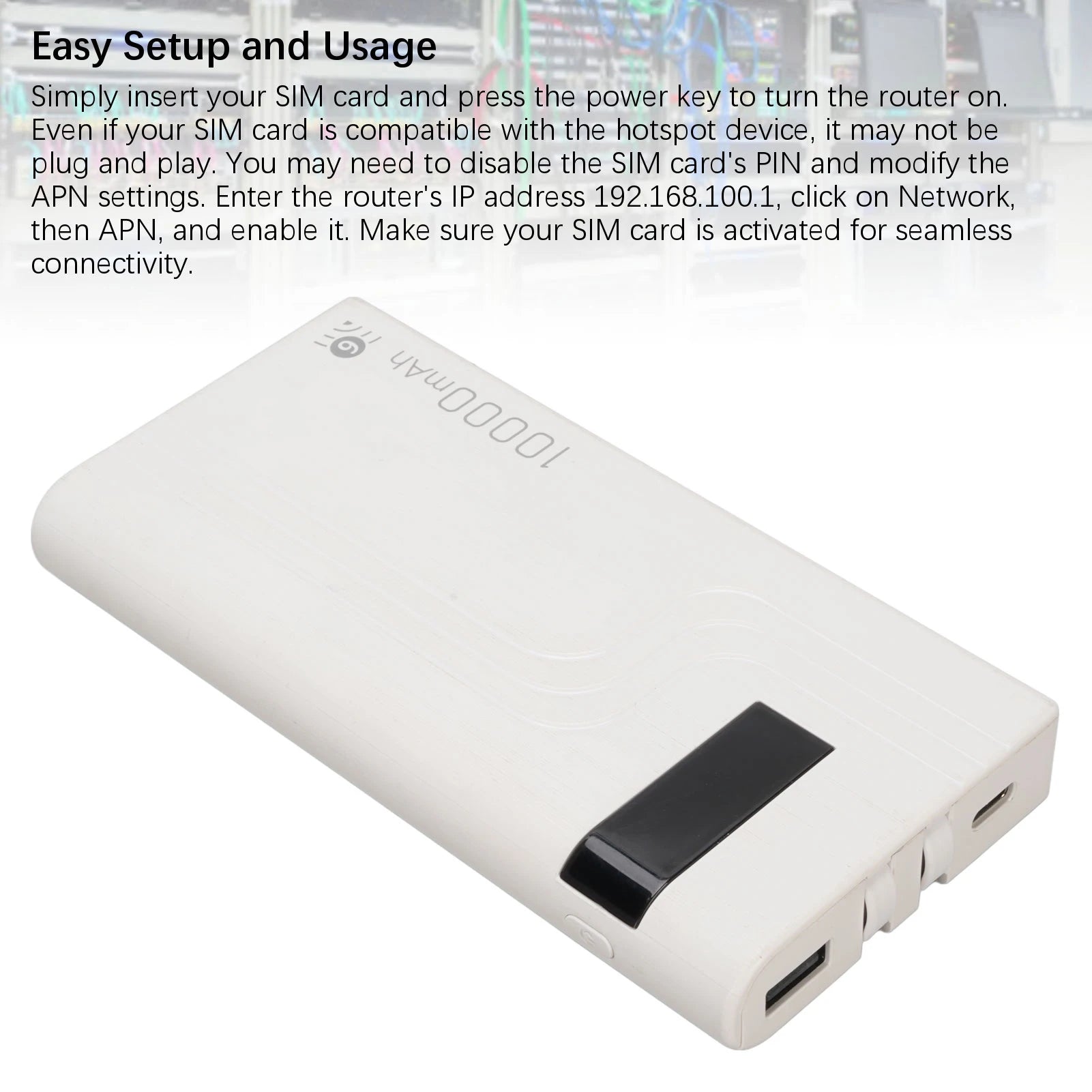 4G LTE Mobile Hotspot Router Unlocked 300Mbps Wireless SIM Card Slot Mobile Router Built in 10000MAh Battery WiFi Hotspot Device Oasis Select