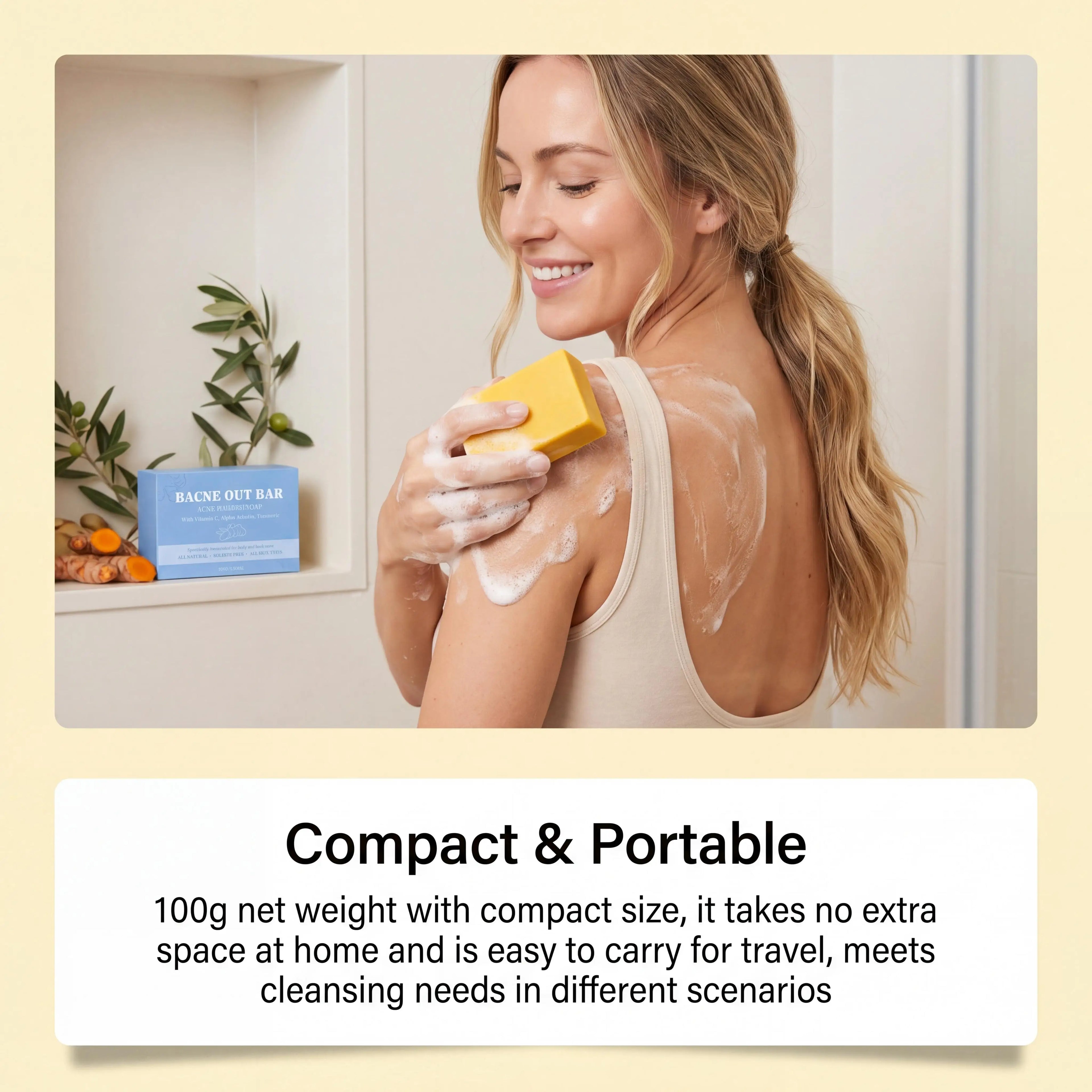 Exfoliating Body Cleansing Soap Eliminate Back Pimples Fade Acne Marks Deep Clean Dirt Oil Control Turmeric Exfoliate Soap Bar Oasis Select