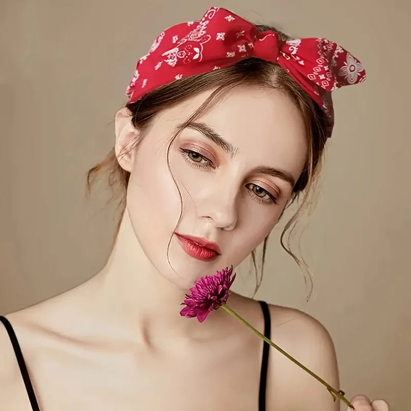 6 pieces of Bohemian-style women's bow-shaped hair ties, suitable for all seasons, outdoor activities and daily wear Oasis Select