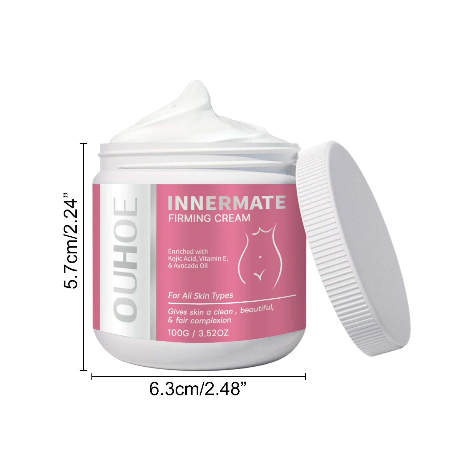 Body Whitening Cream Dark Spot Corrector for Underarms Knees Inner Thighs Brightening Moisturizing Intimate Area Lighten Lotion Oasis Select 100g Boxed