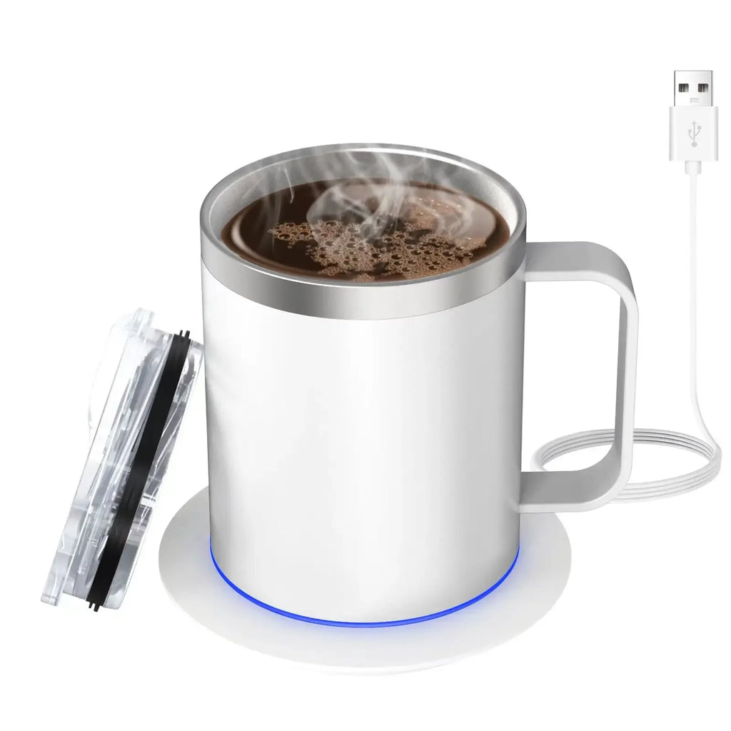 URGGU USB Heated Travel Mug 304 Stainless Steel 350ml 55°C