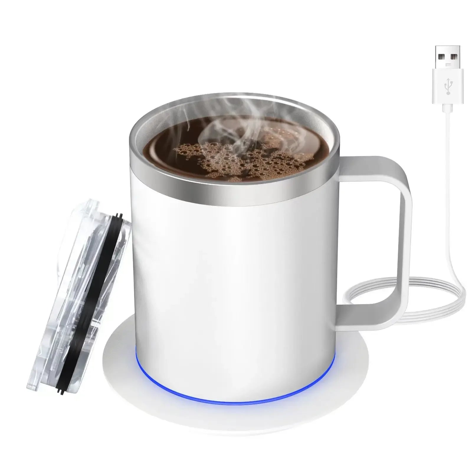 URGGU USB Heated Travel Mug 304 Stainless Steel 350ml 55°C