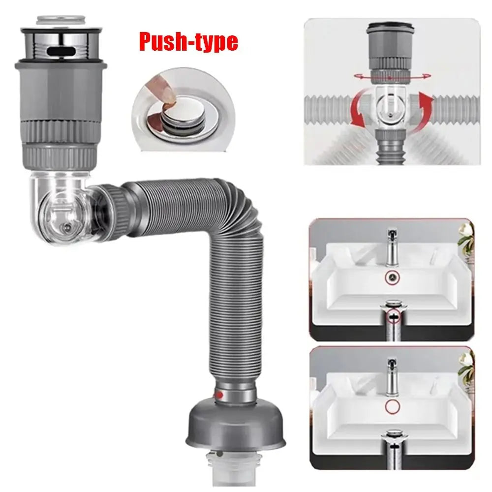 New Flexible Pipe Hose Bathroom Sink Plug Sink Basin Pipe Fittings Waste Slotted Drain Washbasin Pipe Accesories Oasis Select