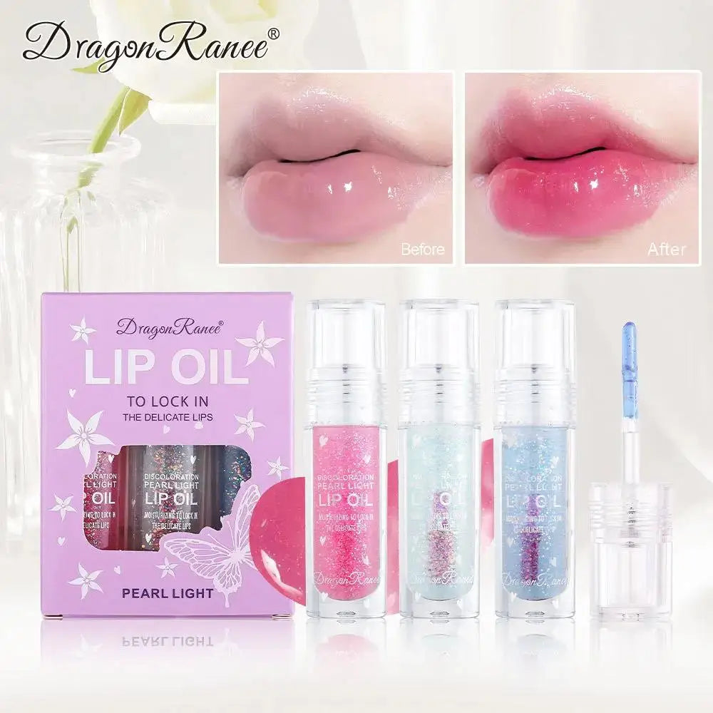 Icy Temperature Changing Lip Oil 3 Piece Set Sheer Pearlescent Shimmer Gloss Moisturizing Lip Stain For Women Oasis Select