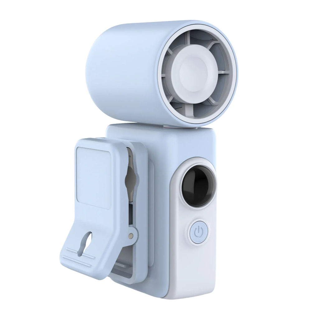Type-C ABS Clip Cooler Fan with Handheld & LED Display Clamp Cooler Rotatable Fan 2400mAh for Shirt & Waist Travel Accessories Oasis Select Blue China Mainland