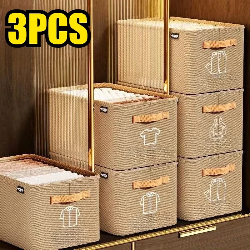 3pcs Underwear Organizer Box for Closet, Stackable Storage Containers for Socks Bras Pants, Drawer Dividers for Bedroom Cabinet Oasis Select