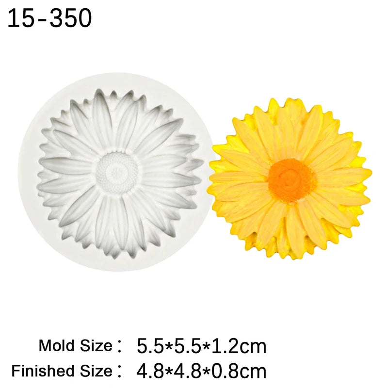 Silicone Fondant Cake Mold Rose Peach Blossom Flower Shaped Baking Chocolate Decorative Mould for Pastries 15-71 Oasis Select A6