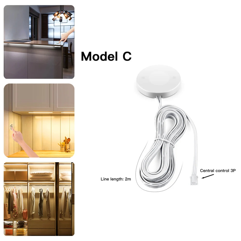 Hand Sweep Dimmer Sensor Penetrating Switch 12V-24V Wood Panel Touch Switch LED Dimmable Touch Sensing Hidden Switches for Light Oasis Select Centralized Control 1