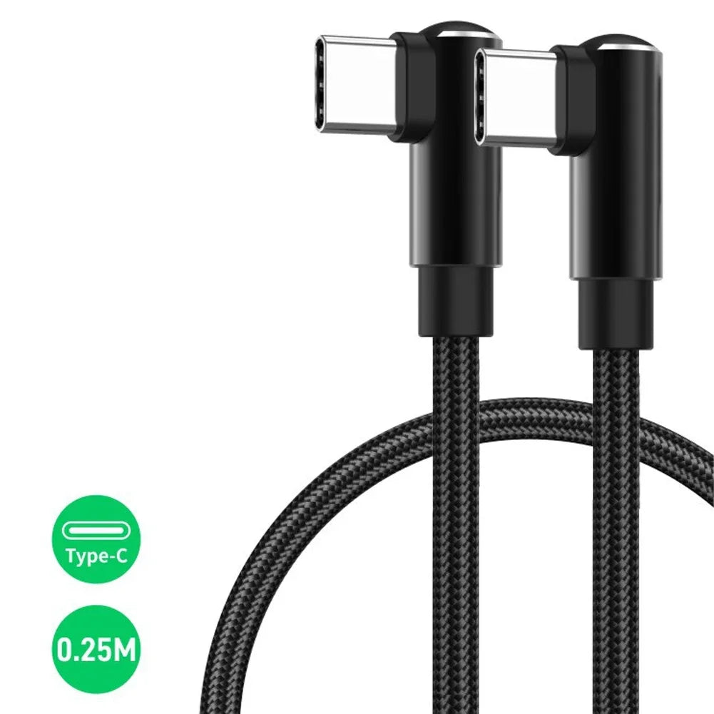 90° Elbow USB-C Fast Charging Cable 66W 6A | 25cm & 50cm