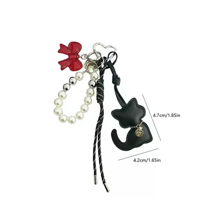 Black Cat Keychain Bag Charm Pendant | Cute Backpack Gift Bag Charm Keychain Oasis Select