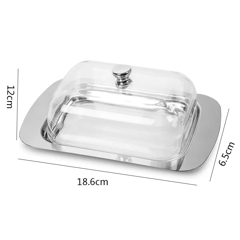 Butter Dish, Stainless Steel Butter Dish with Lid - Solid Cheese/Butter Container - Butter Cheese Kitchen Cooking Storage Box Oasis Select