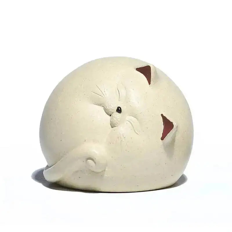 Purple Clay Cute Little Cat Tea Pet Ornament Healing Tea Play Lucky Cat Tea Table Tea Tray Чайные Украшения Oasis Select Style One