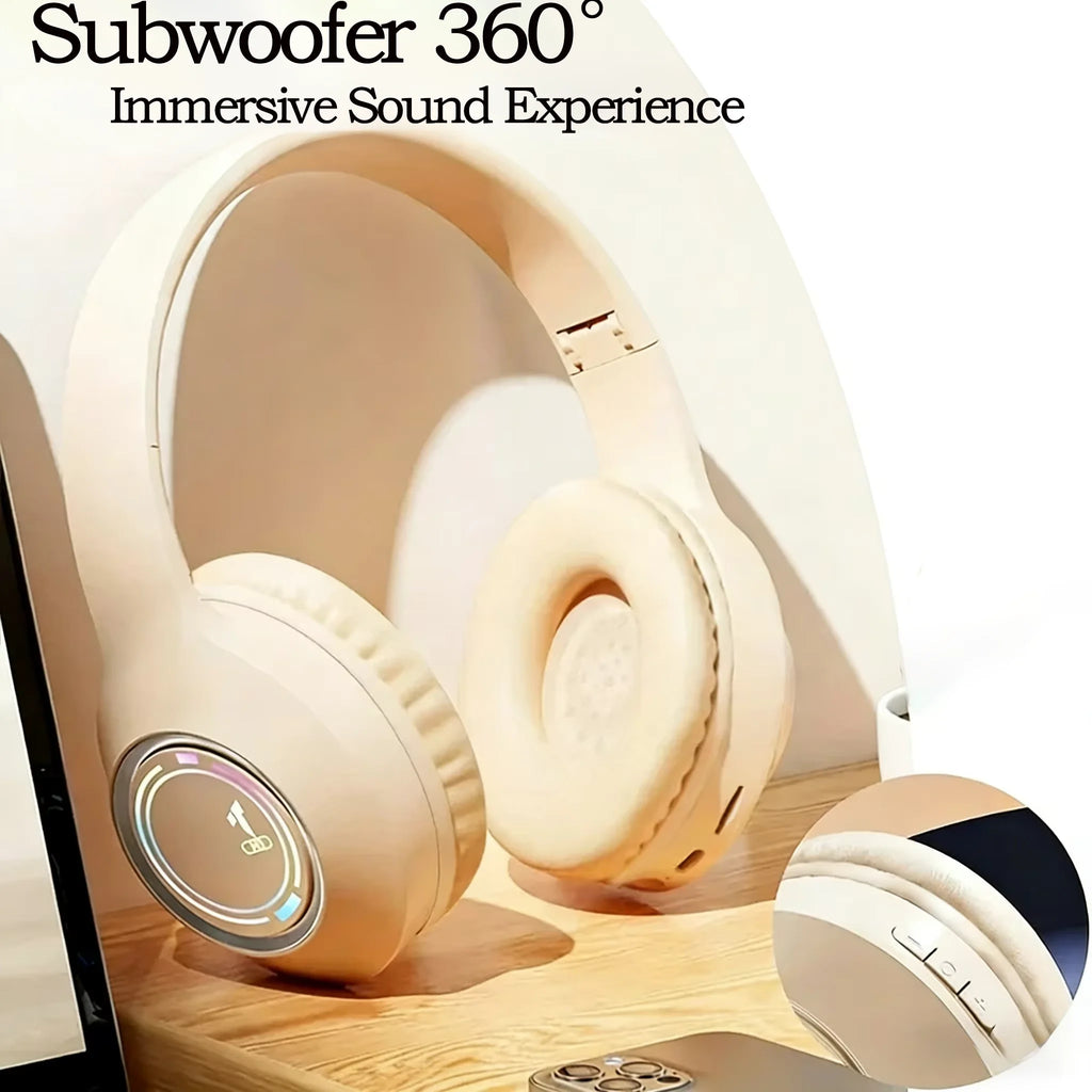 M3 LED Light‑emitting Bluetooth Headset Foldable TYPE‑C Charging Gaming Office Headphones Oasis Select