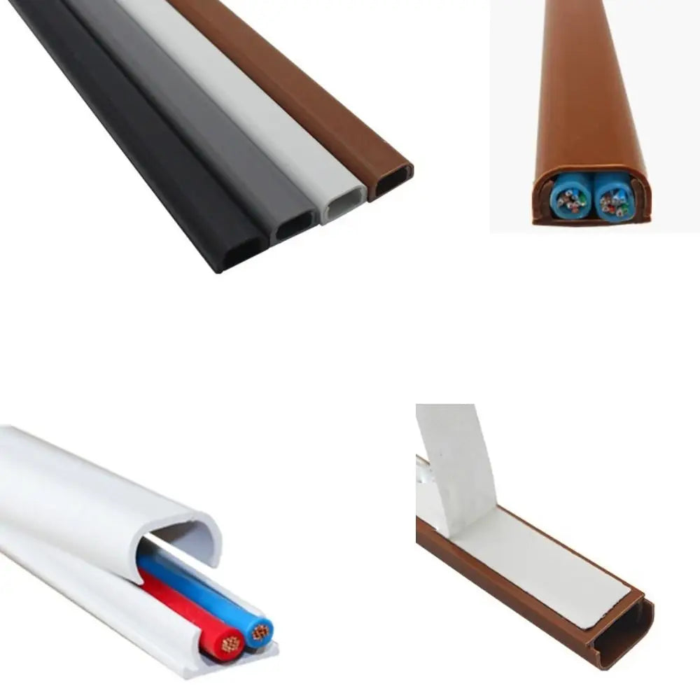 Self-Adhesive Floor Cord Cover Anti-extrusion Cord Protector Extension Wiring Duct Protector Wire Organizer Electric Wire Slot Oasis Select