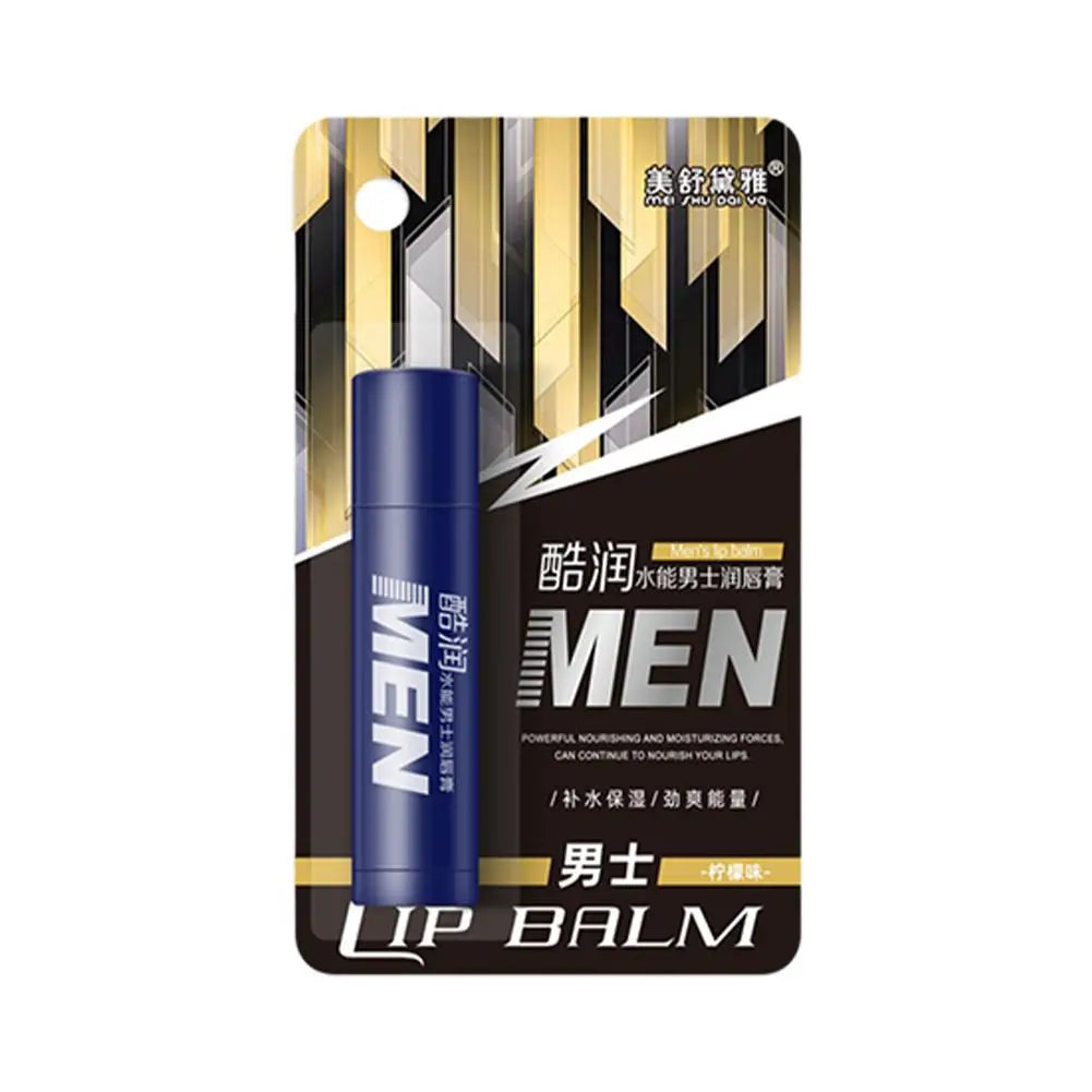 4 Flavors Hydrating Men's Lip Balm with Vitamin E, Mens Moisturizing Lip Balm Repairing Dry Cracked Lips Fade Lip Line Lips Care Oasis Select lemon