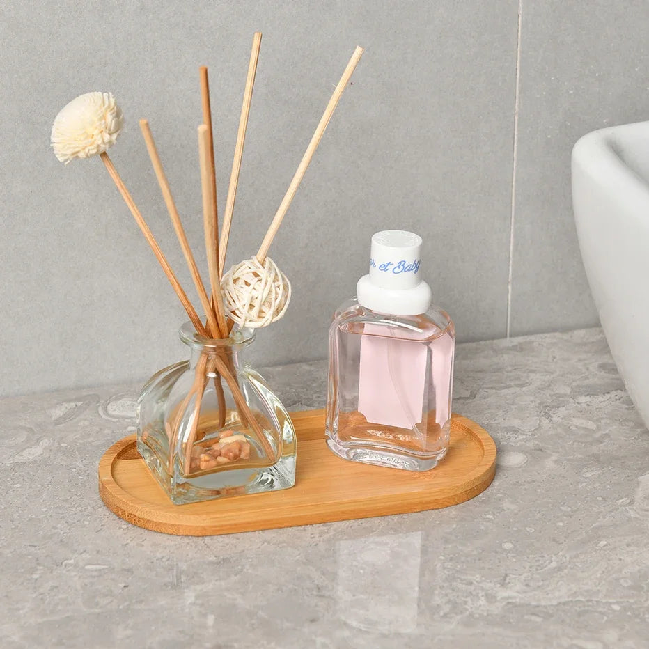 Wooden Bamboo Vanity Tray – Countertop Organizer for Bathroom Vanity Organizer Tray Oasis Select