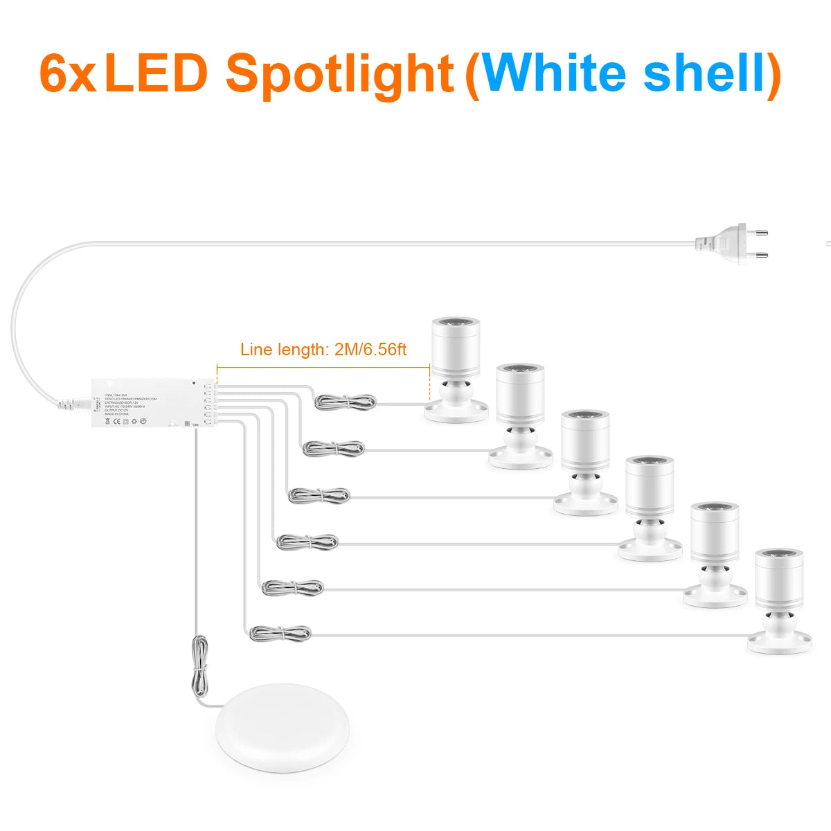 3W 12V Aluminum Dimmable LED Spotlight for Ceiling Light Toy Wine Cooler Display Souvenir Collect Cabinet Shelf,Decorative Lamps Oasis Select 6xSpotlight White Neutral White