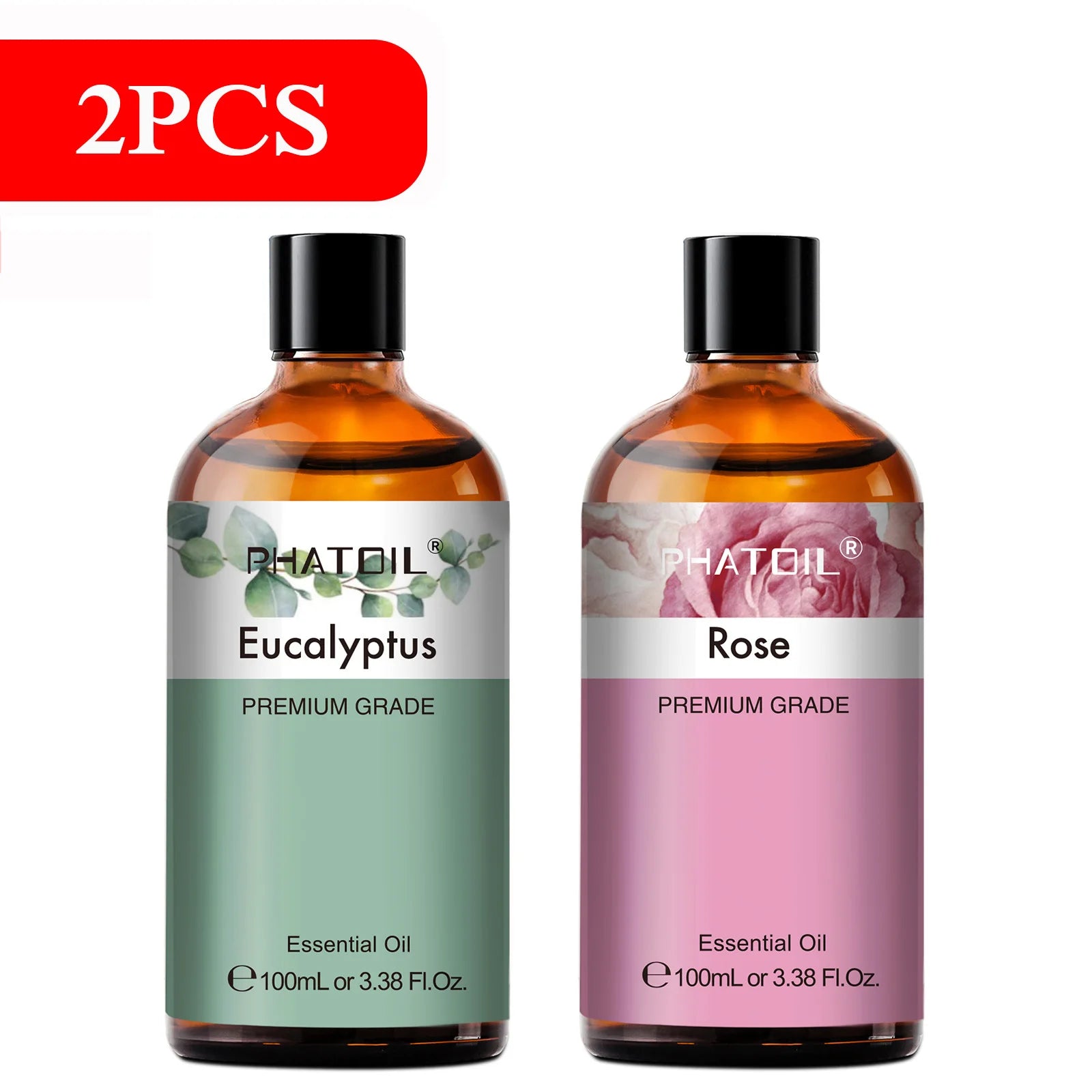 PHATOIL 100ml Pure Essential Oils – Lavender, Eucalyptus & More