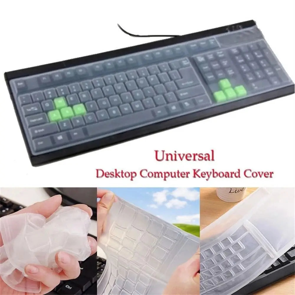1Pcs Universal Waterproof Silicone Desktop Computer Keyboard Cover Clear Skin Protector Film Shell Dust-Proof Protective Film Oasis Select