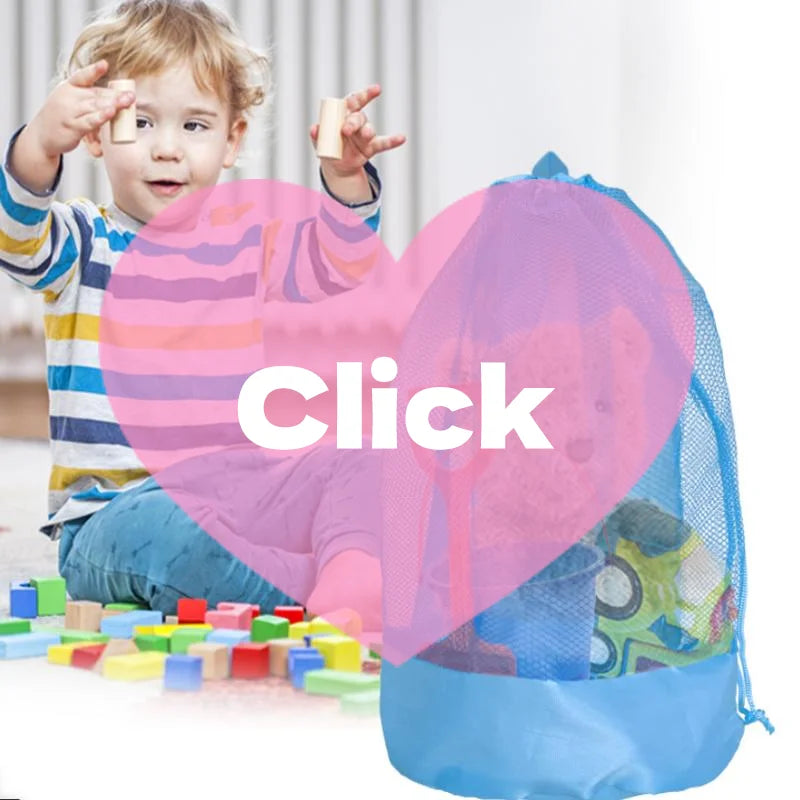 Extra-Large Sand-Resistant Drawstring Beach Backpack Kids Pool Toys Storage Bag For Shell Collecting Oasis Select