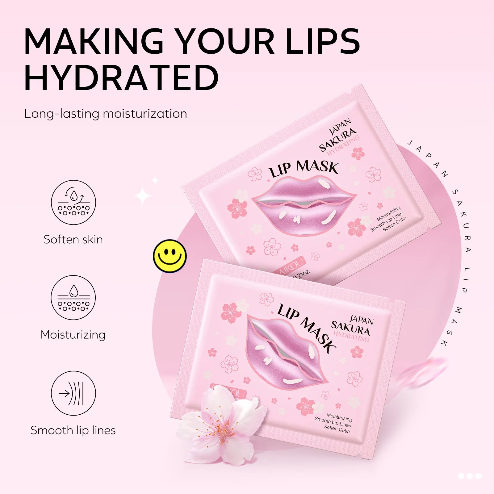 LAIKOU Lip Mask Moisturizing Hydrating Repair Lighten Lip Lines Labial Gel Patch Lips Pad Patches Lip Care Products 10/5PCS Oasis Select