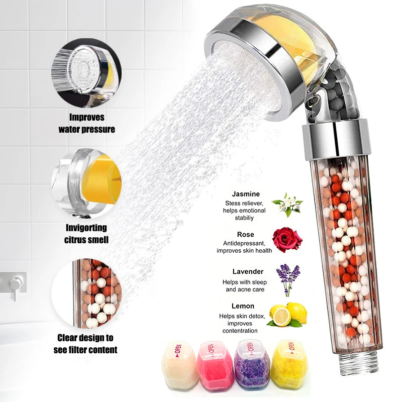 Shower Head With Vitamin C,High Pressure Shower Head Water Saving,SPA Shower Head,Water Massage Shower Bathroom Accessories Oasis Select