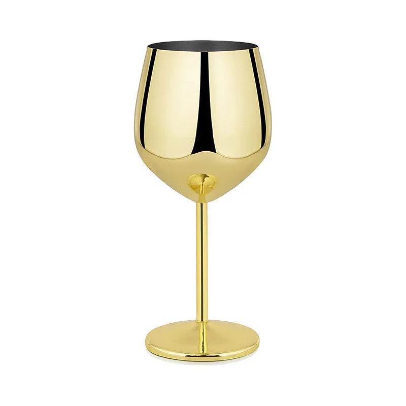Cocktail Glass Nordic Stainless Steel Durable Tall Champagne Outdoor Metal Red Juice Wine Creative Cup for Bar Party and Home Oasis Select Gold