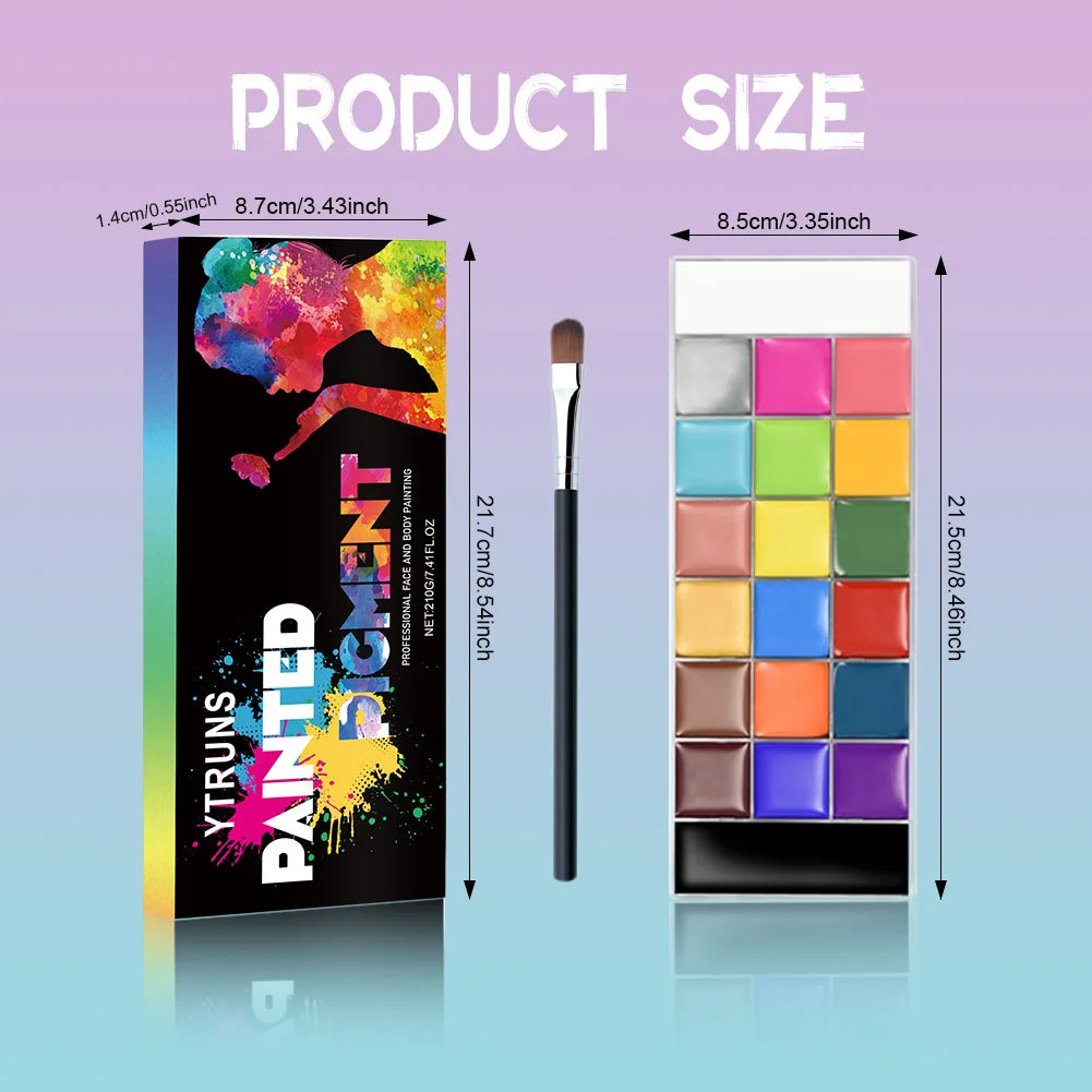 20-Color Body Paint Set – Waterproof & High-Pigment with Applicators