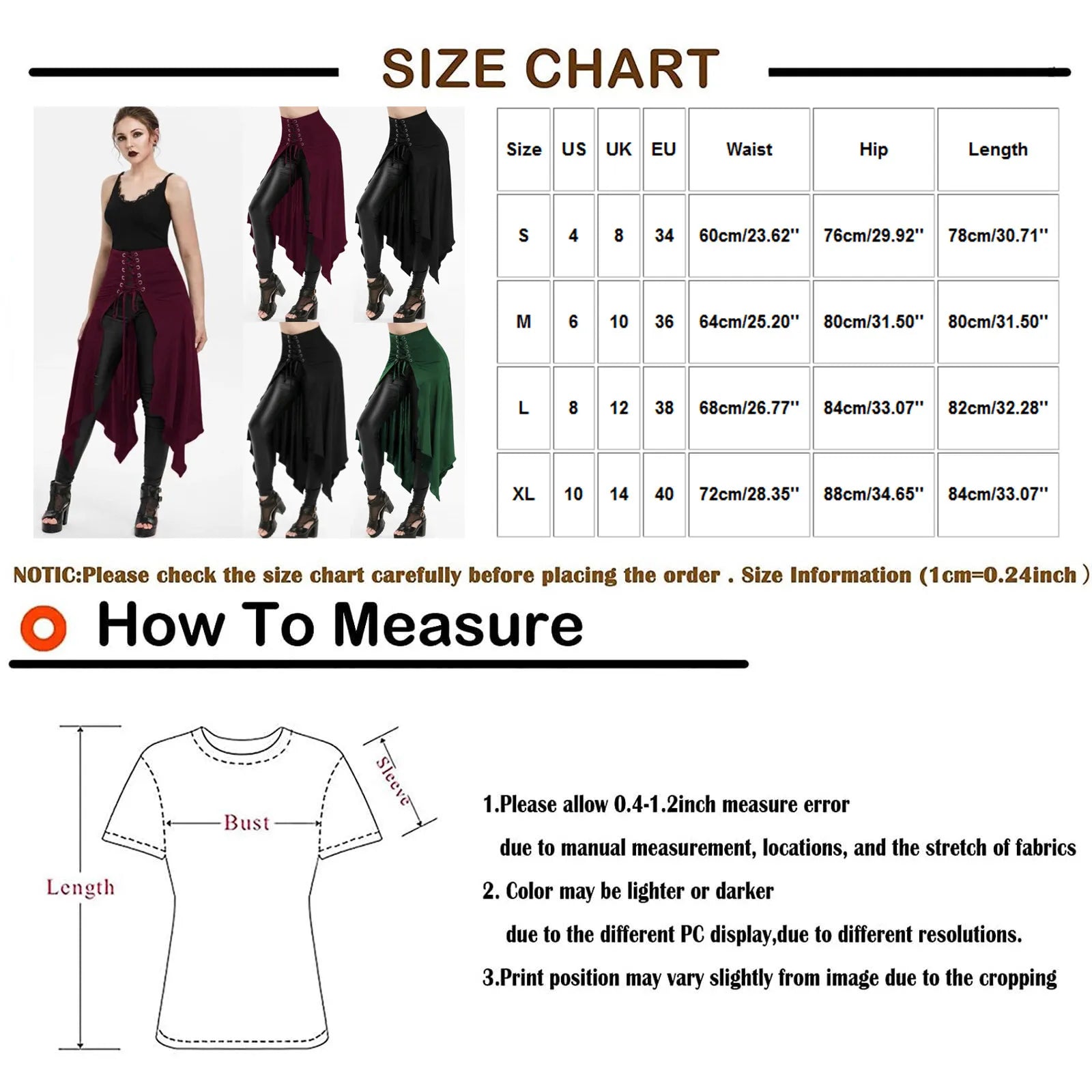 Gothic Black High Waist Irregular Long Skirt | Steampunk Women Gothic Long Skirt Oasis Select