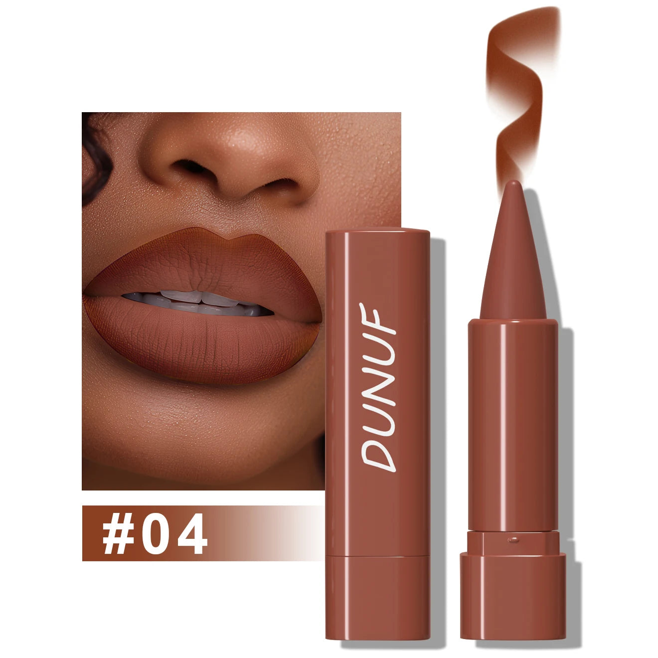 Matte Lip Gloss Lip Liner Lipstick, 1pcs Waterproof Velvet Long Lasting Non-Stick Cup, Nude Y2K Christmas Valentine's Day Gifts Oasis Select 04