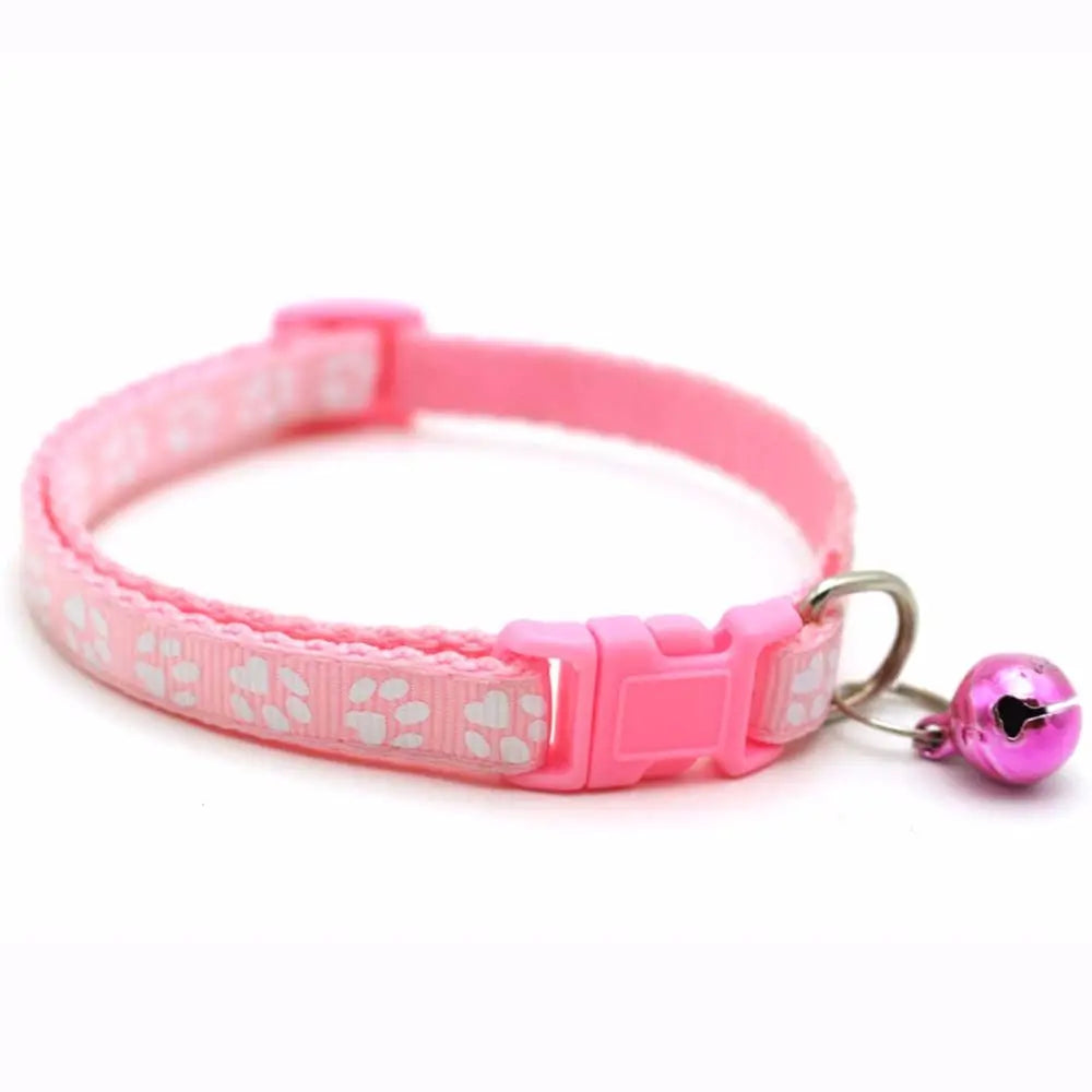 Adjustable Cat & Puppy Collar with Bell | 12 Colors | Nylon