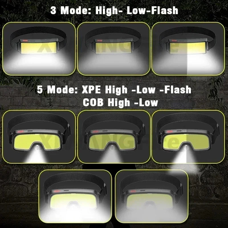 COB LED USB Rechargeable Headlamp 500 Lumens | 3 Modes