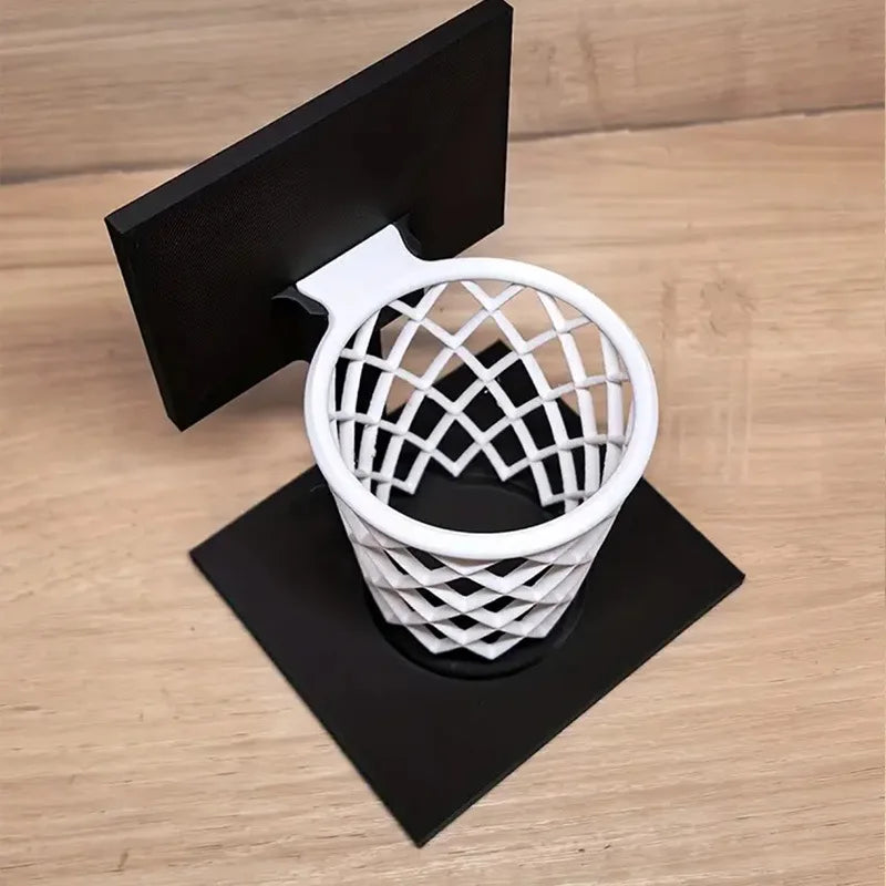 Basketball Hoop Pen Holder Creative Grid Desk Organizer: Home Office Sports Theme Stationery Storage Container Idear Gift Oasis Select